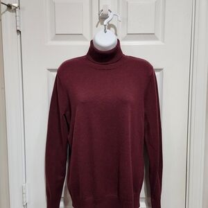 Merona Women’s XL Burgandy \ Wine Long Sleeve Knit Turtleneck Pullover